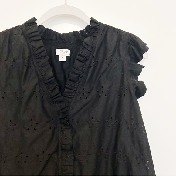 J. Crew Factory Eyelet Button Front Blouse - Picture 4 of 6